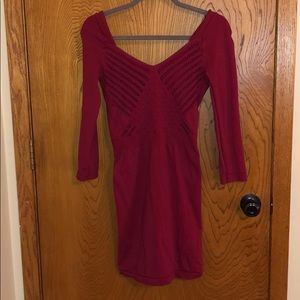 Berry Bodycon Free People Dress - Quarter Sleeve